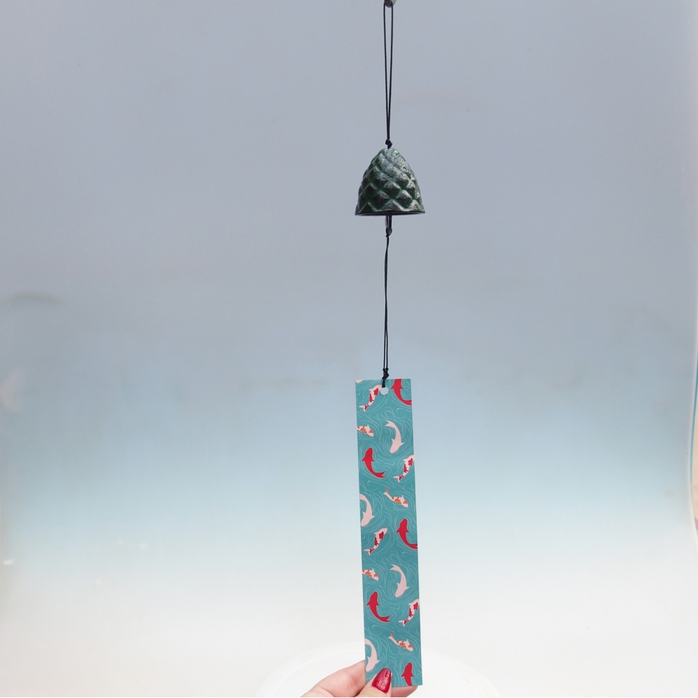 Metal wind chime, green