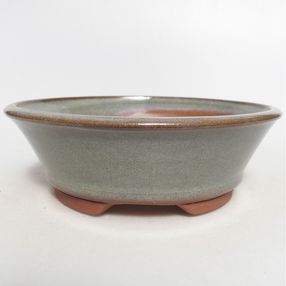 Ceramic bonsai bowl 15 x 15 x 5 cm, green