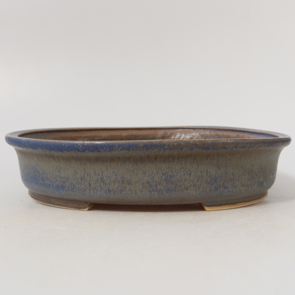 Ceramic bonsai bowl 24 x 21 x 5 cm, colour blue