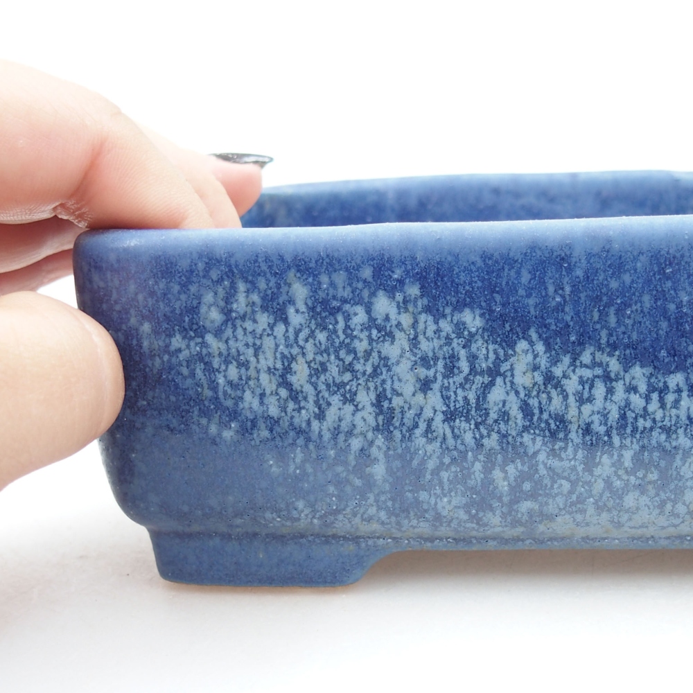 Ceramic bonsai bowl 14,5 x 11 x 5,5 cm, color blue