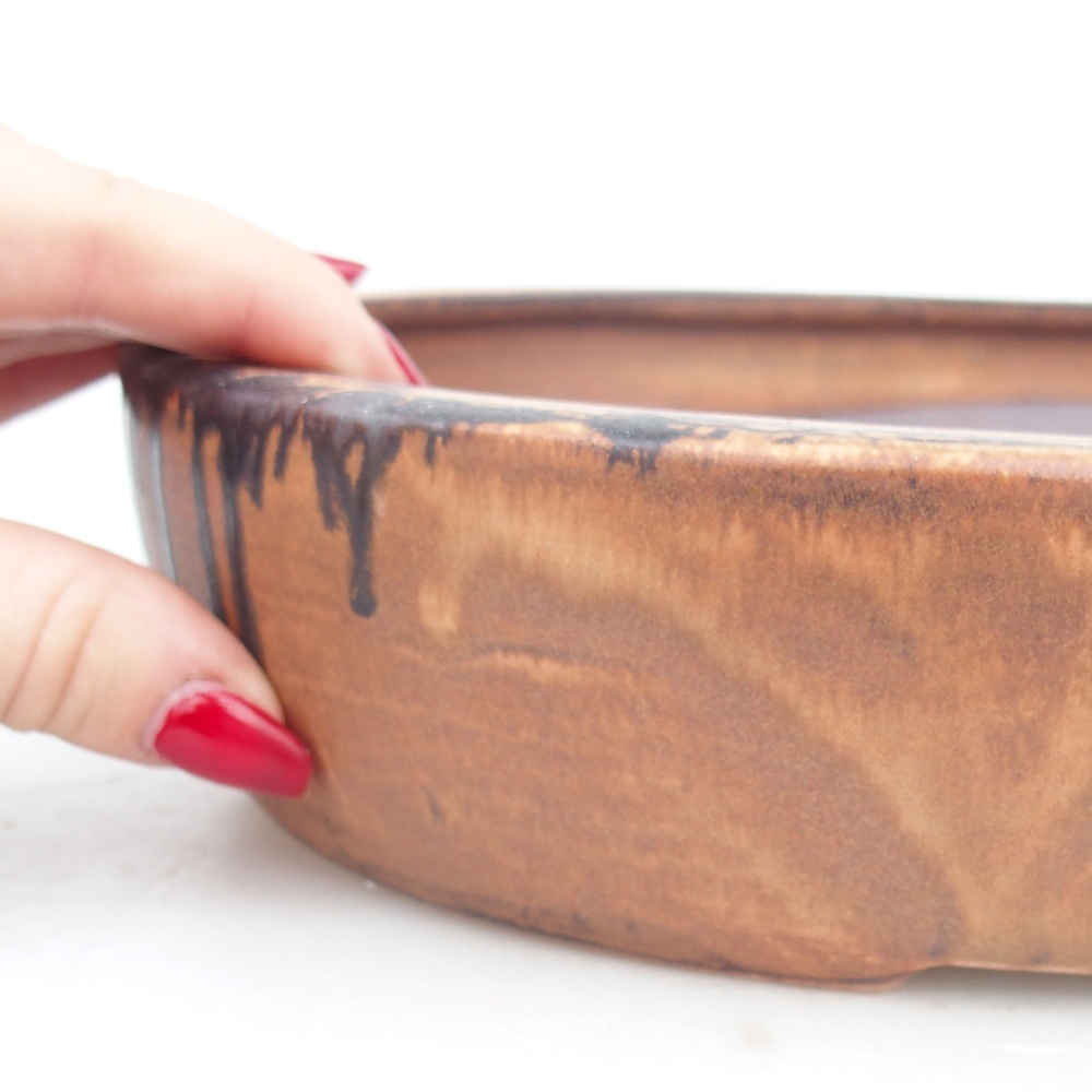 Ceramic bonsai bowl 27 x 21 x 5 cm, pink