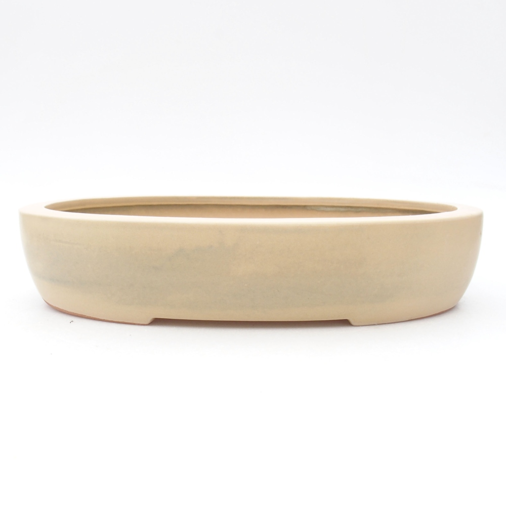 Ceramic bonsai bowl 26,5 x 21 x 5,5 cm, color beige