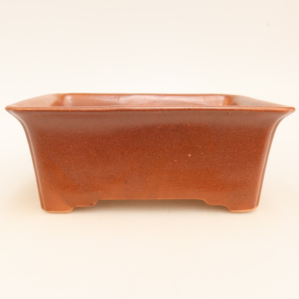 Ceramic bonsai pot, 18 x 14 x 7 cm, burgundy