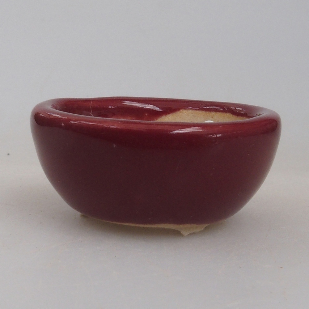 Mini bonsai bowl 3,5 x 3,5 x 1,5  cm, color burgundy