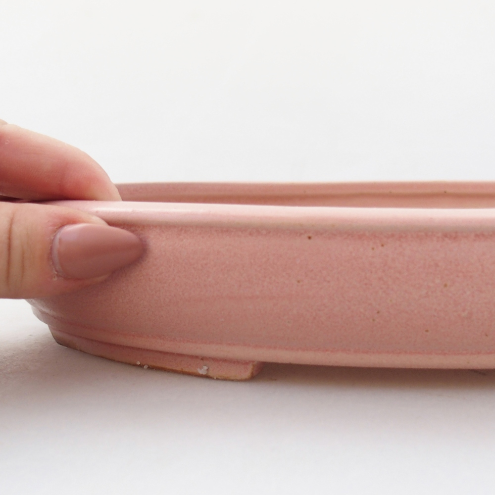 Ceramic bonsai bowl 24 x 19,5 x 4 cm, pink