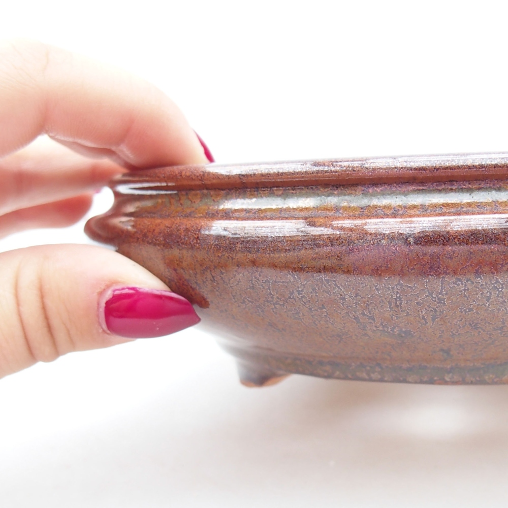 Ceramic bonsai bowl 15 x 15 x 4,5 cm, color brown