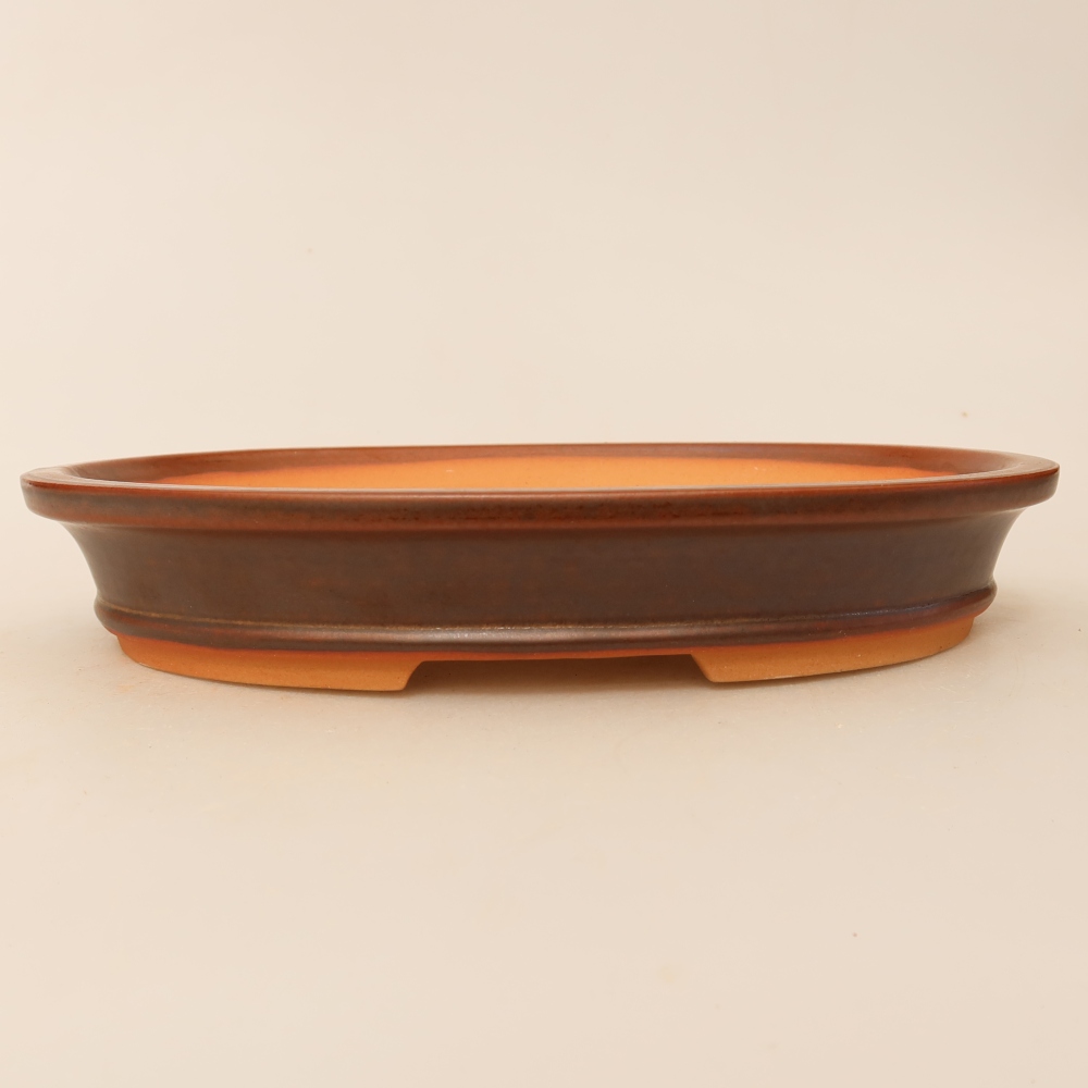 Ceramic Bowl  21 x 14.5 x 3.5 cm, brown