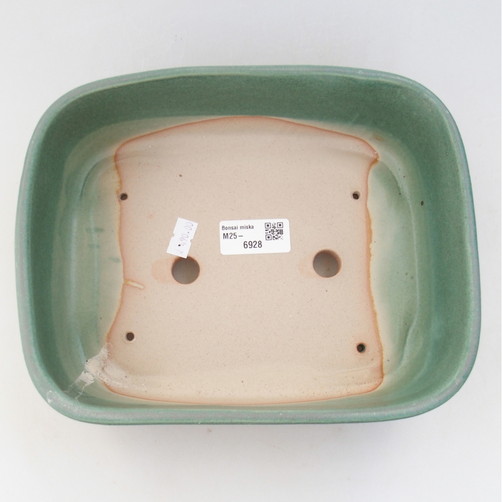 Ceramic bonsai bowl 23 x 18 x 7,5 cm, green