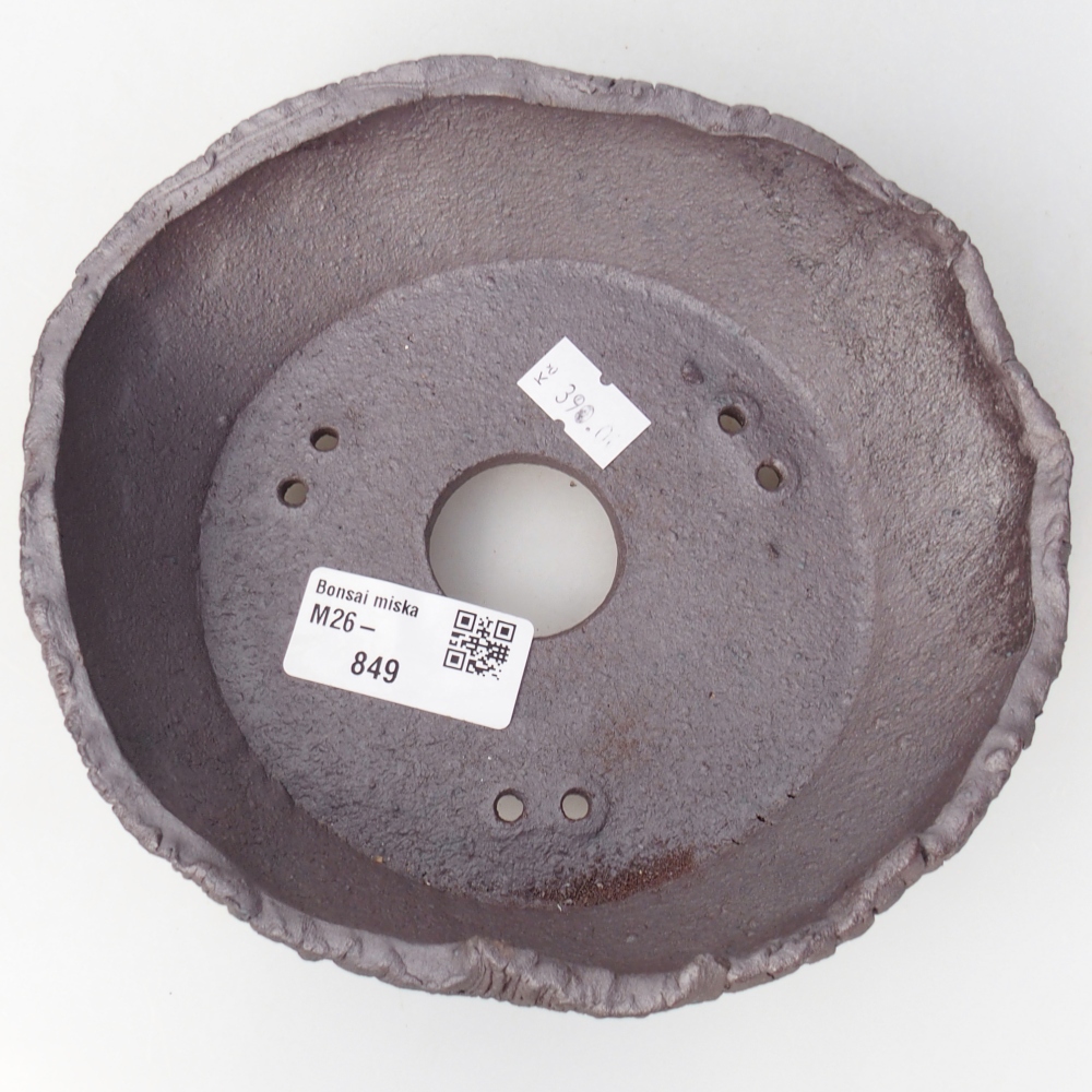 Ceramic bonsai bowl 17 x 15 x 5,5 cm, metal colour