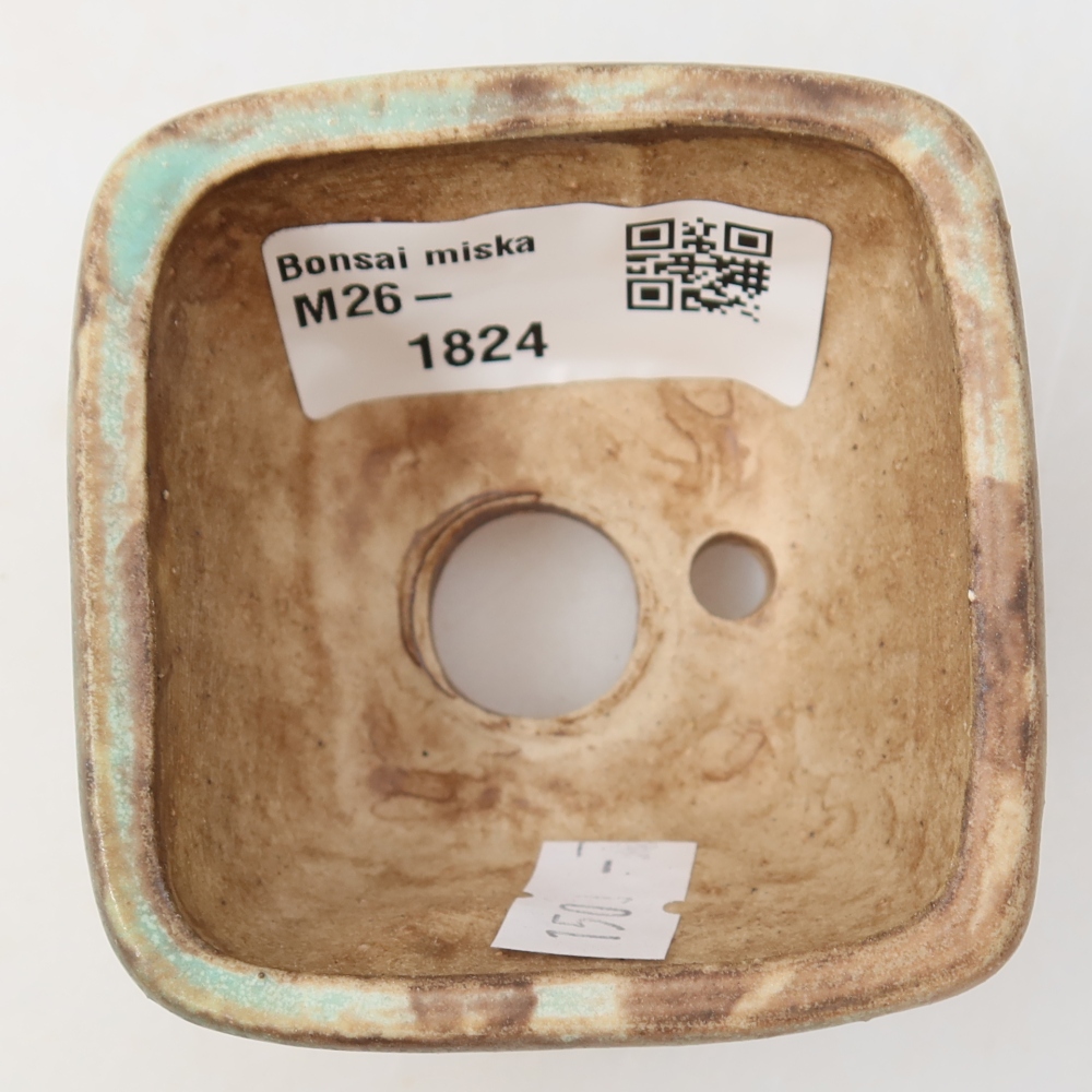 Ceramic bonsai bowl 6 x 6 x 4 cm, green
