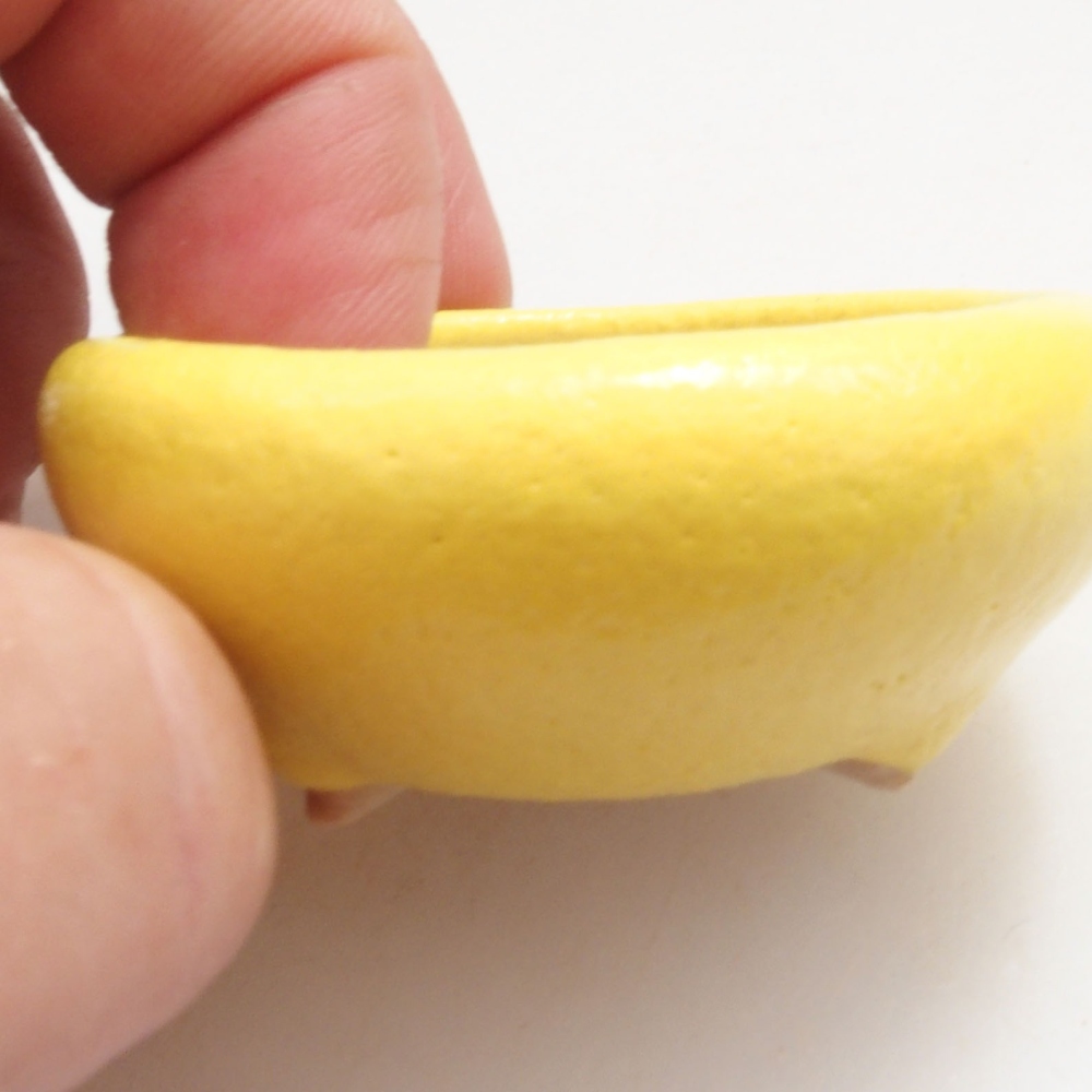 Ceramic bonsai bowl 5 x 5 x 2 cm, yellow