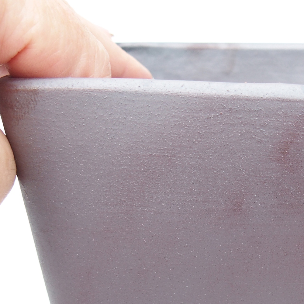 Ceramic bonsai bowl 13 x 13 x 13 cm, metal colour