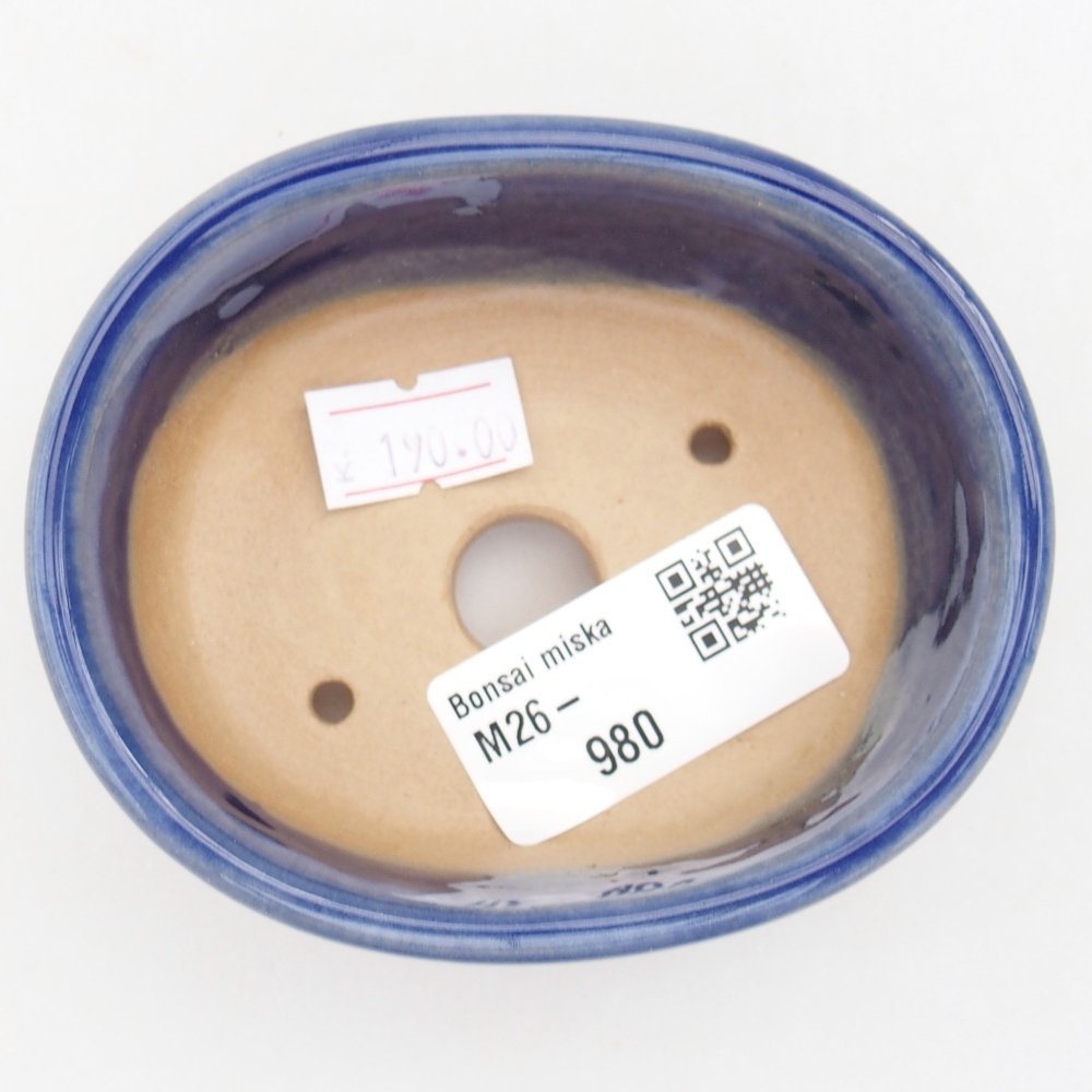 Ceramic bonsai bowl 9 x 7,5 x 3,5 cm, colour blue