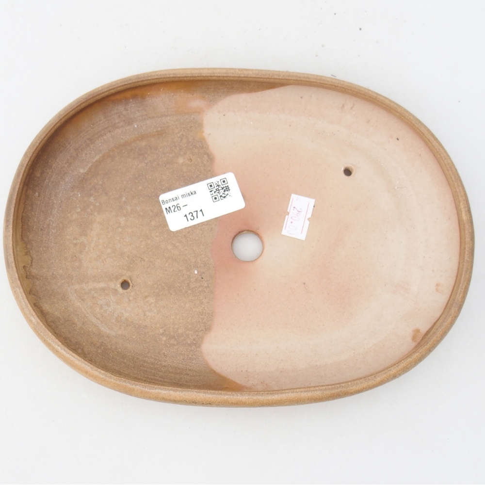 Ceramic bonsai bowl 22,5 x 16,5 x 3 cm, colour beige
