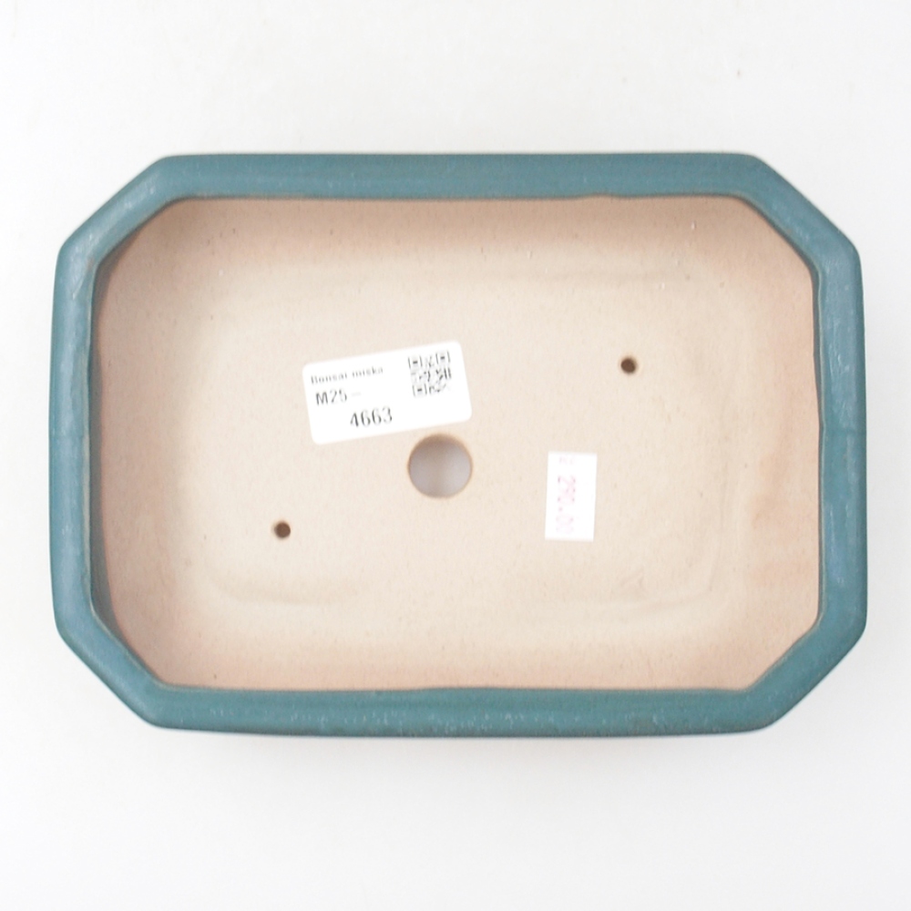 Ceramic bonsai bowl 19 x 13,5 x 4,5 cm, color blue