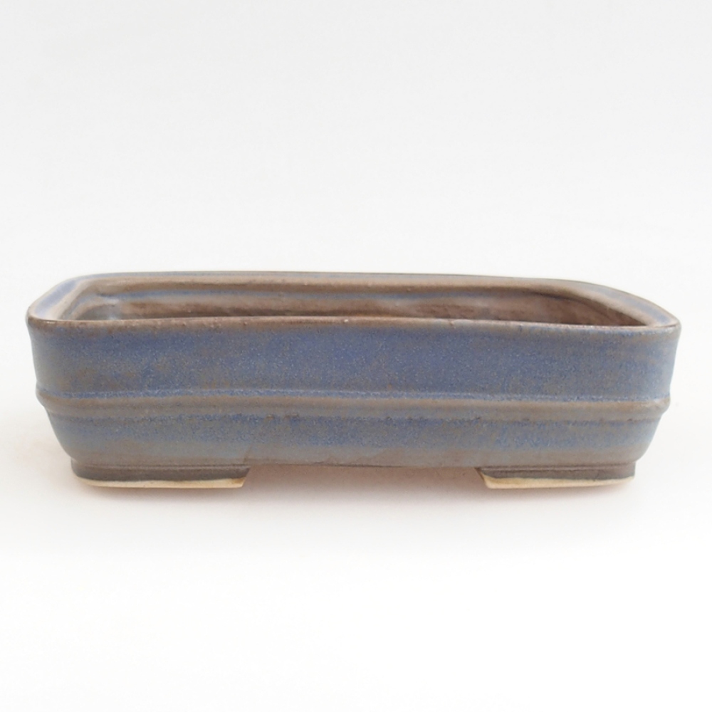 Ceramic bonsai bowl 21,5 x 17,5 x 5,5 cm, colour blue