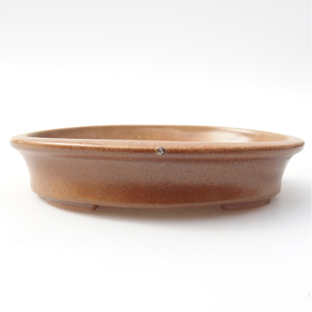 Ceramic bonsai bowl 13 x 10,5 x 3 cm, brown