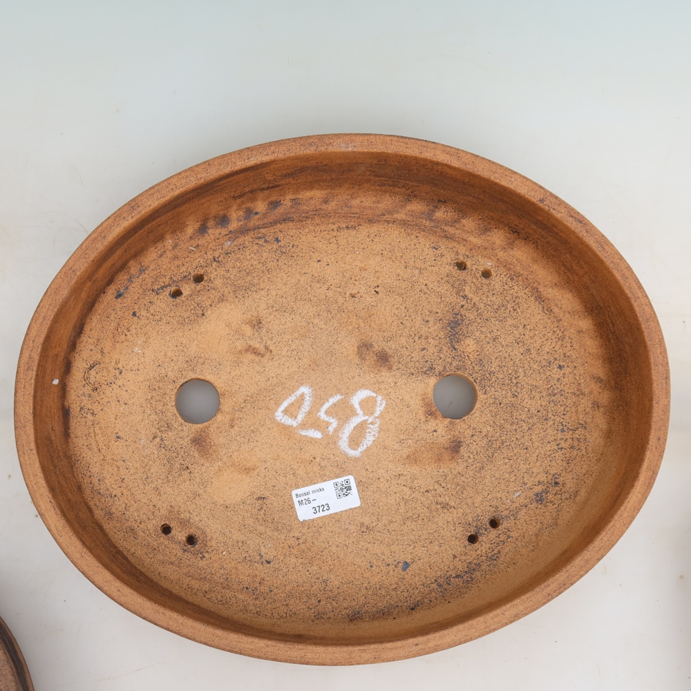 Ceramic bonsai pot, 38 x 30.5 x 7.5 cm, brown