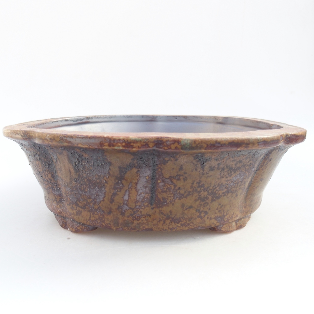 Ceramic bonsai bowl 26 x 26 x 8,5 cm, brown