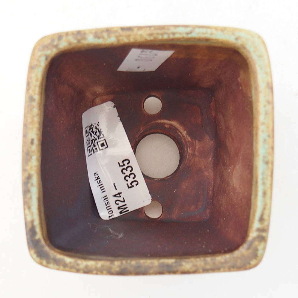 Ceramic bonsai bowl 6,5 x 6,5 x 7 cm, color green