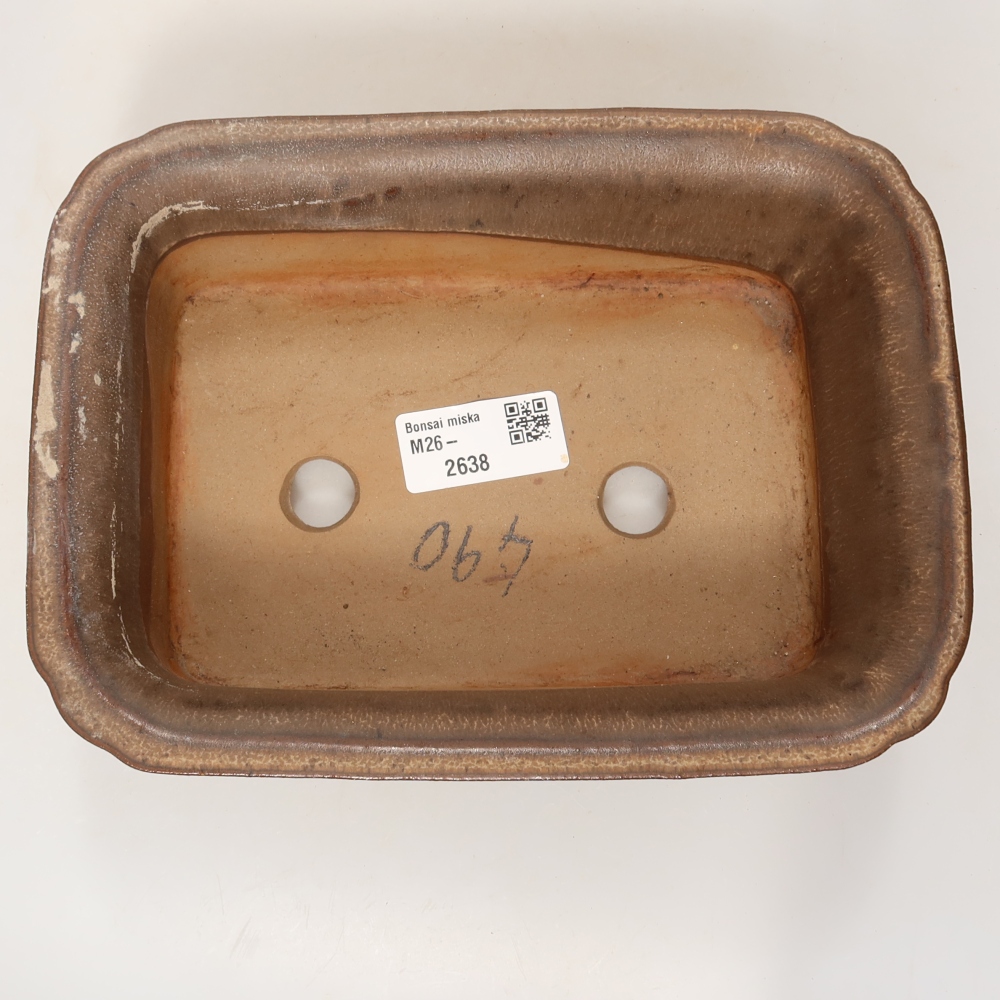 Ceramic Bowl  20 x 15.5 x 6 cm, brown