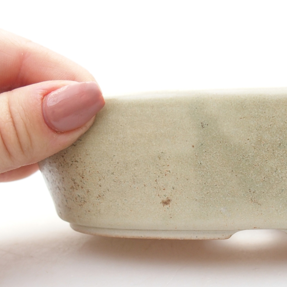 Ceramic bonsai bowl 15 x 9,5 x 4 cm, colour beige