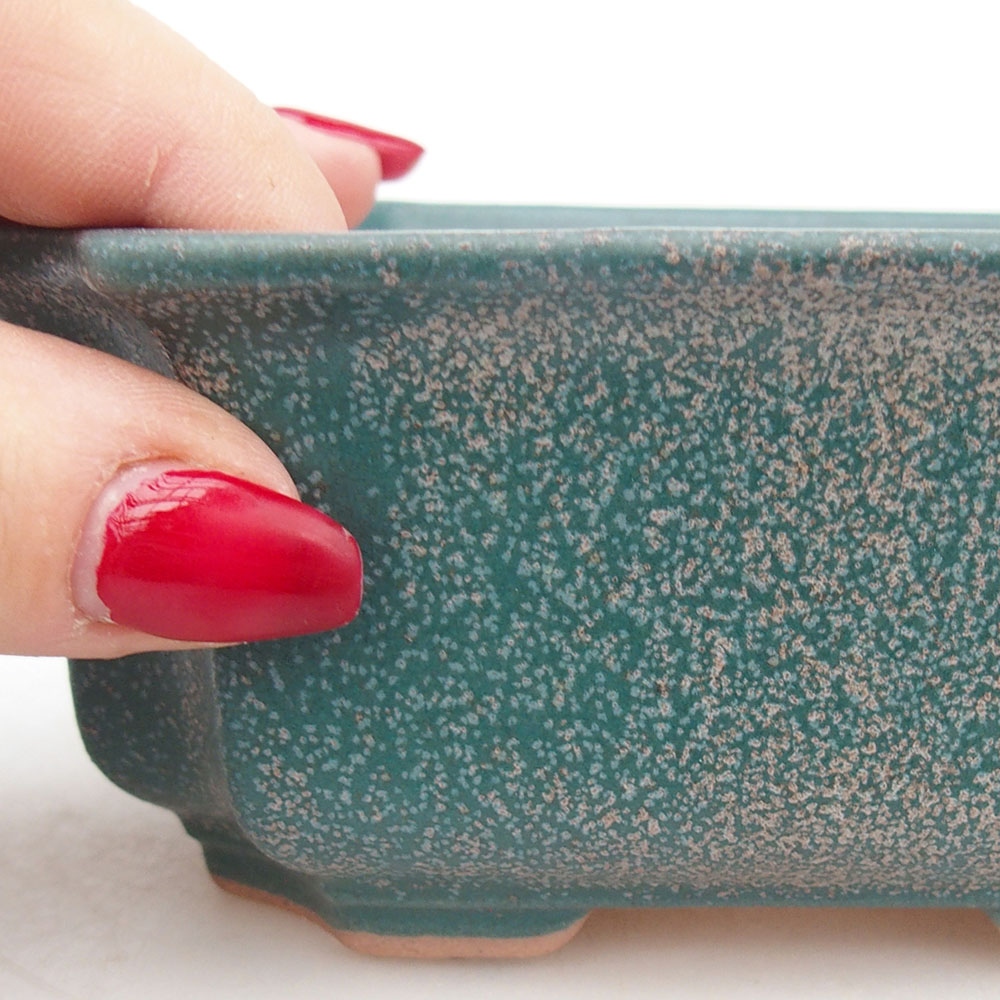 Ceramic bonsai bowl 12,5 x 9 x 5,5 cm, colour blue