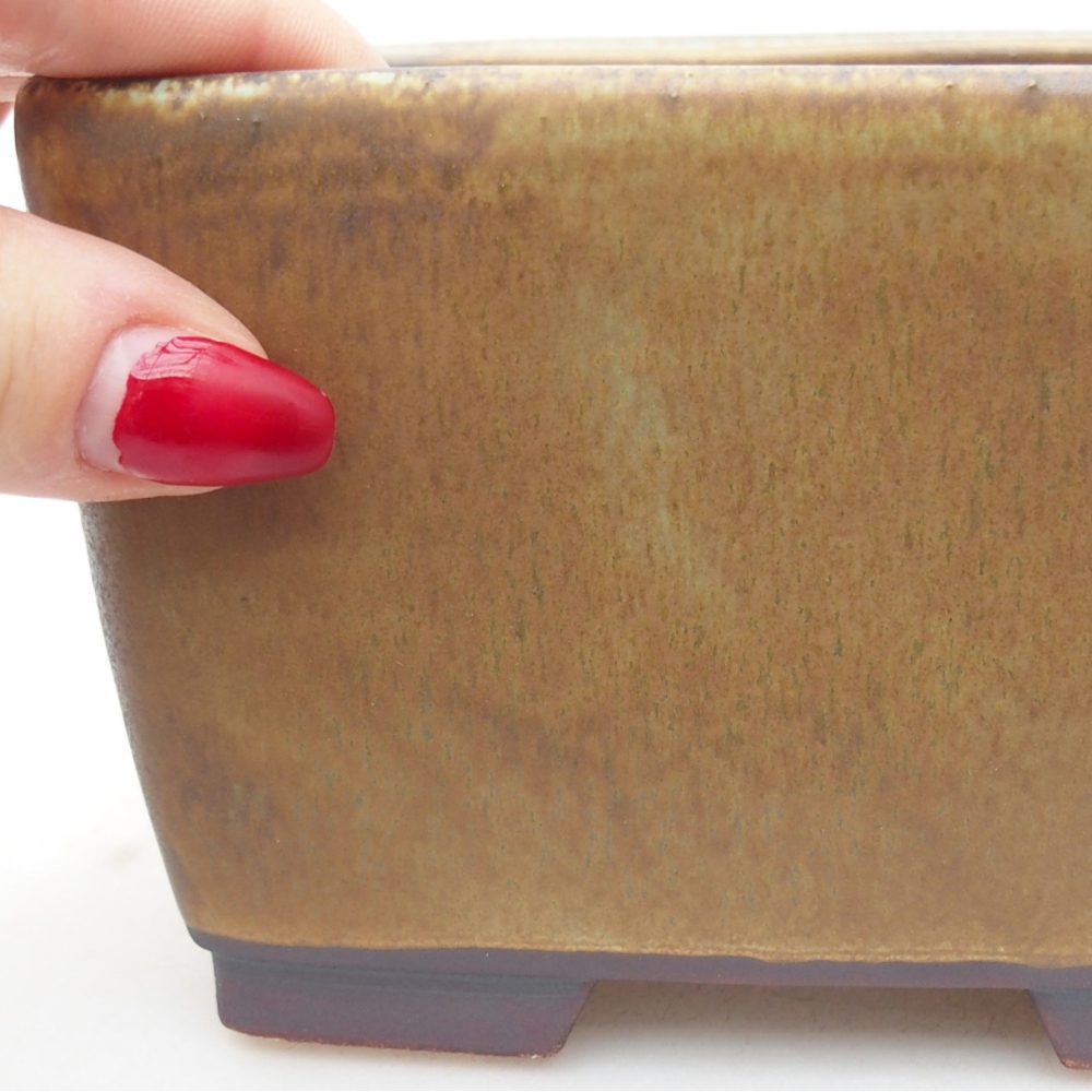 Ceramic bonsai bowl 12,5 x 12,5 x 8 cm, green