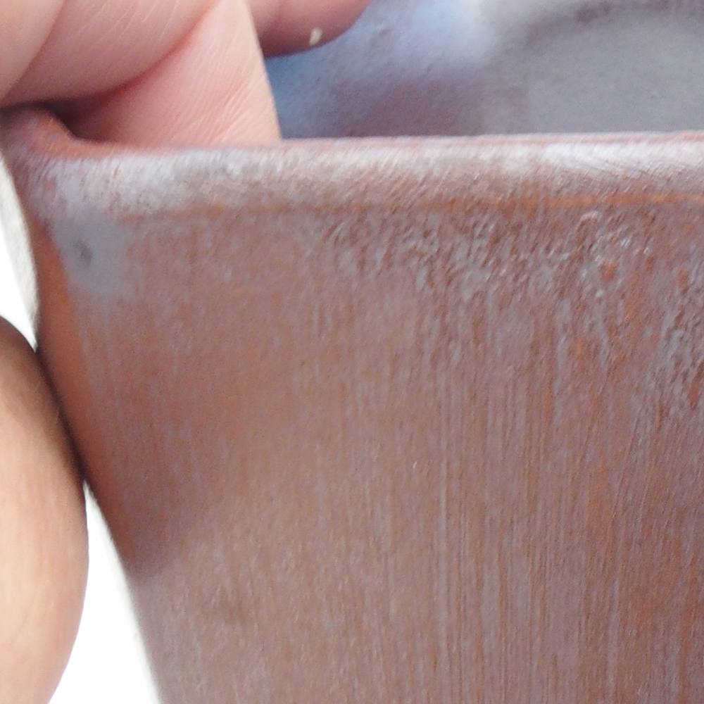 Ceramic bonsai bowl 12,5 x 11,5 x 16,5 cm, color metallic