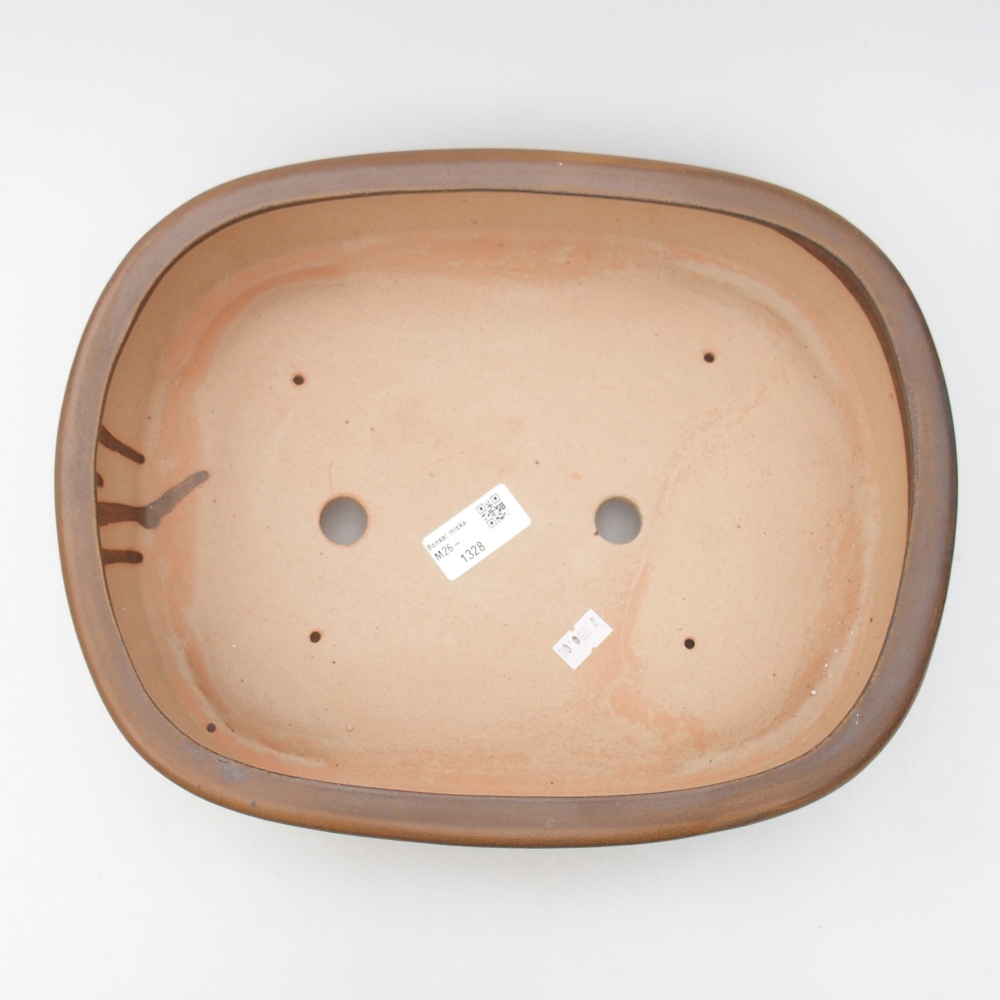 Ceramic bonsai bowl 32 x 25 x 8 cm, brown