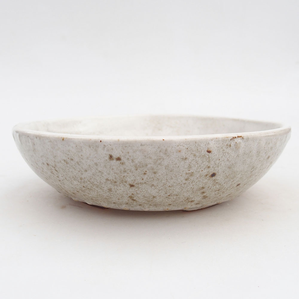Ceramic bonsai bowl 17,5 x 17,5 x 4,5 cm, colour white