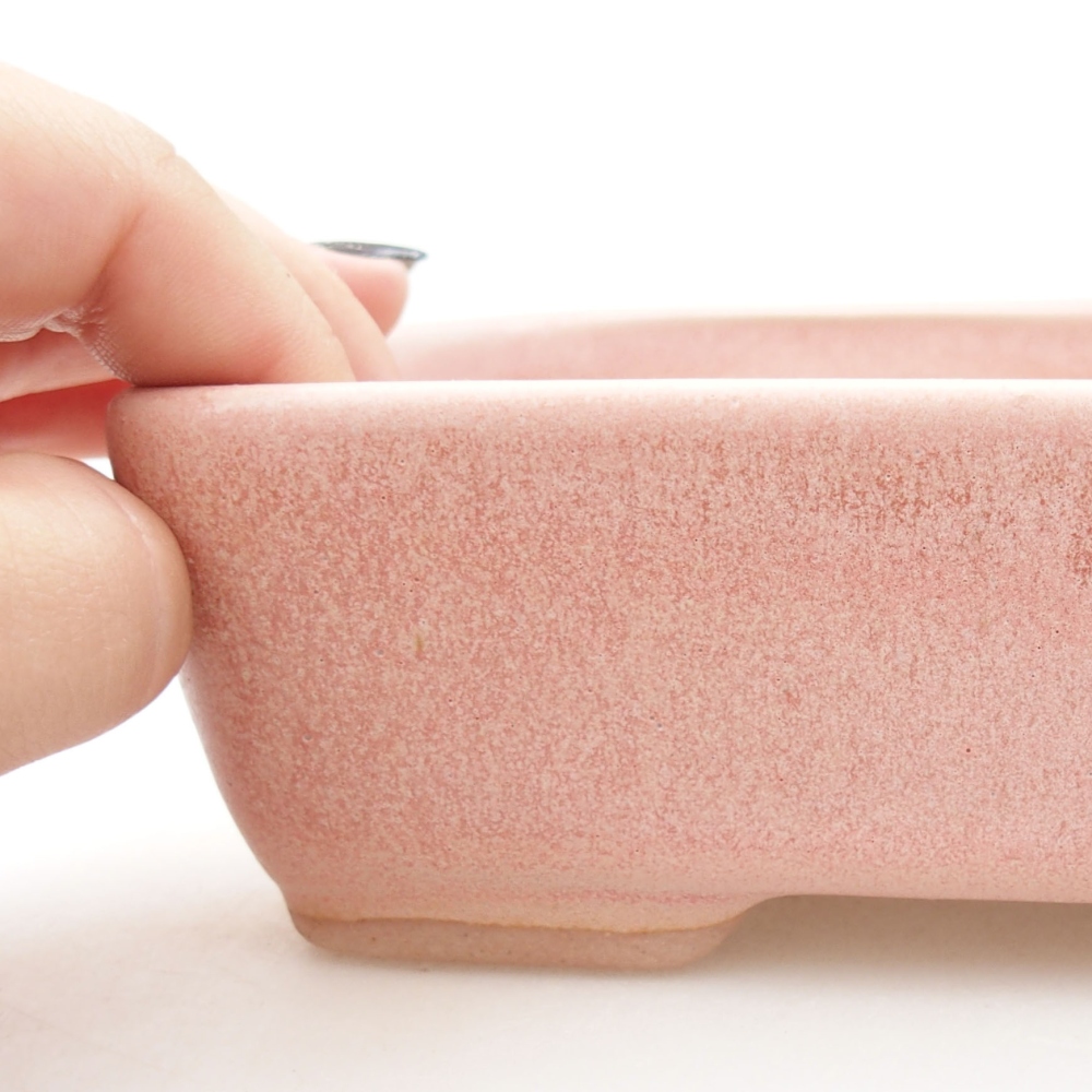 Ceramic bonsai bowl 18 x 13 x 5 cm, color pink