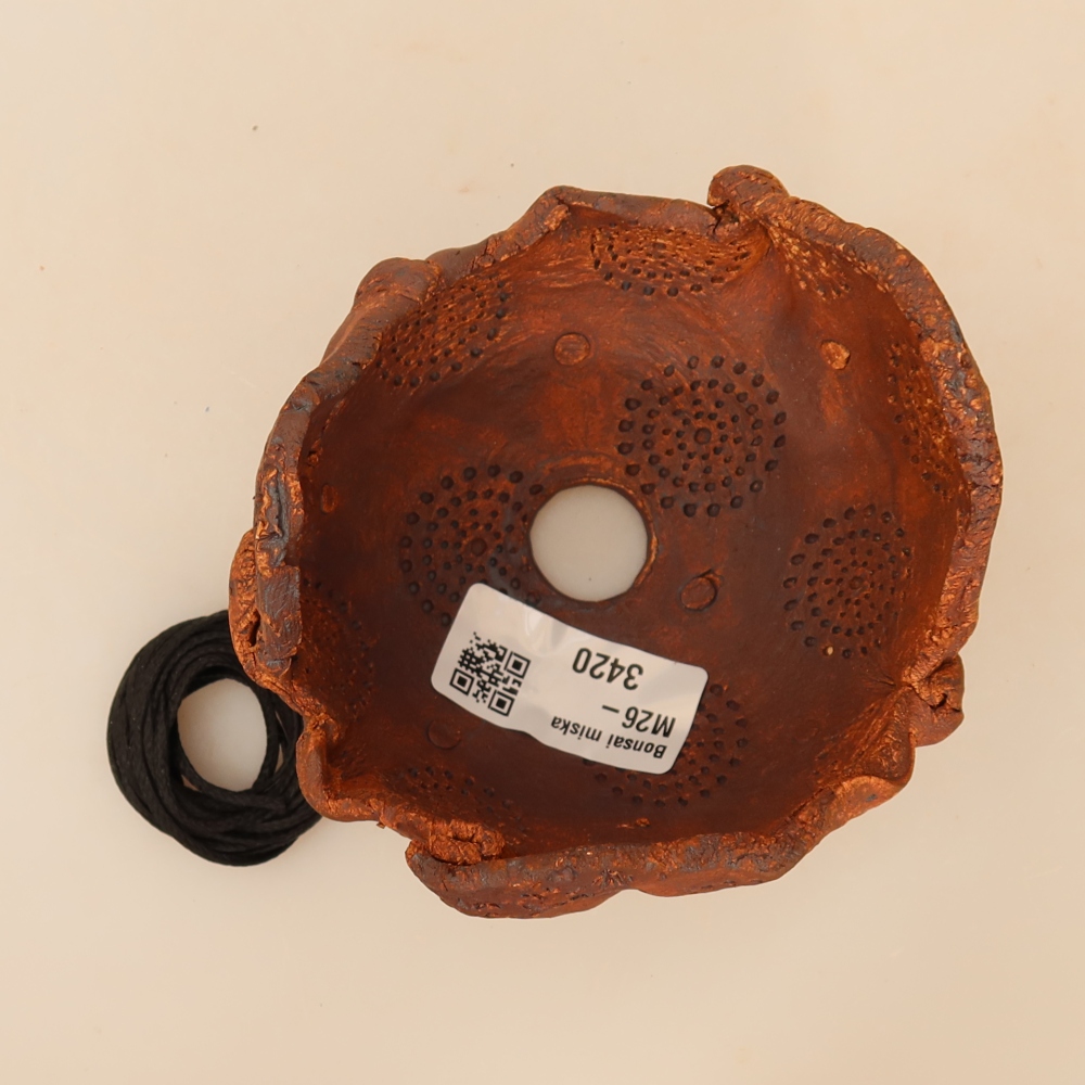 Ceramic Kokedama Pot, 10 x 9 x 9 cm, Brown