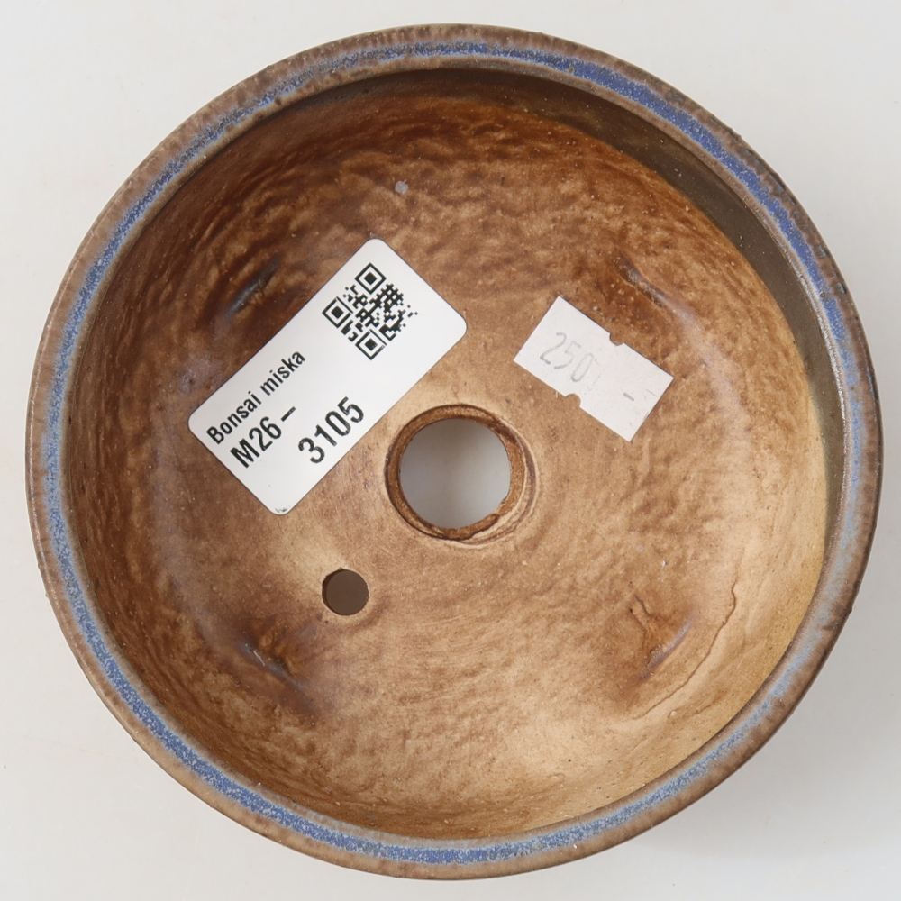 Ceramic bonsai pot, 10.5 x 10.5 x 4 cm, blue