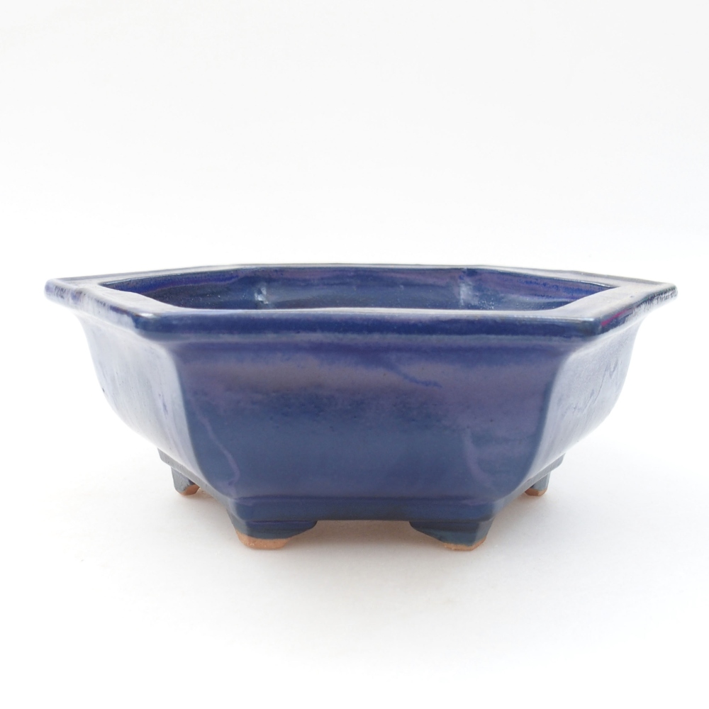 Ceramic bonsai bowl 17 x 15 x 6 cm, color blue