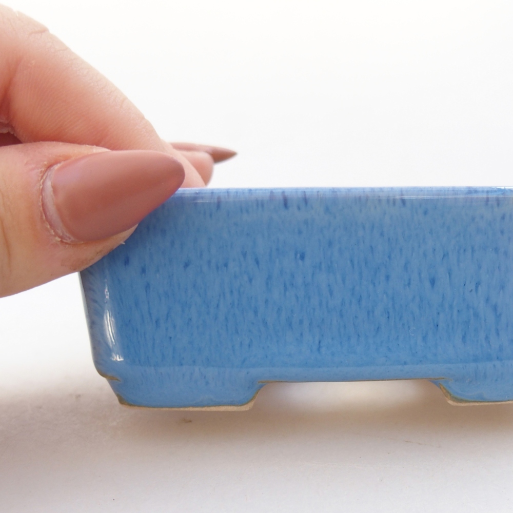 Ceramic bonsai bowl 8,5 x 7 x 3,5 cm, colour blue