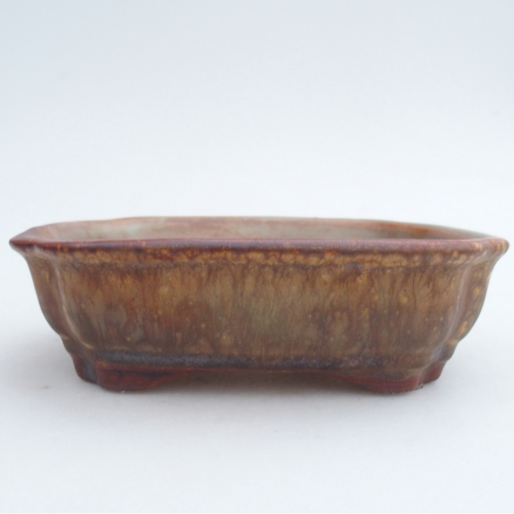Ceramic bonsai bowl 16 x 12 x 5 cm, green
