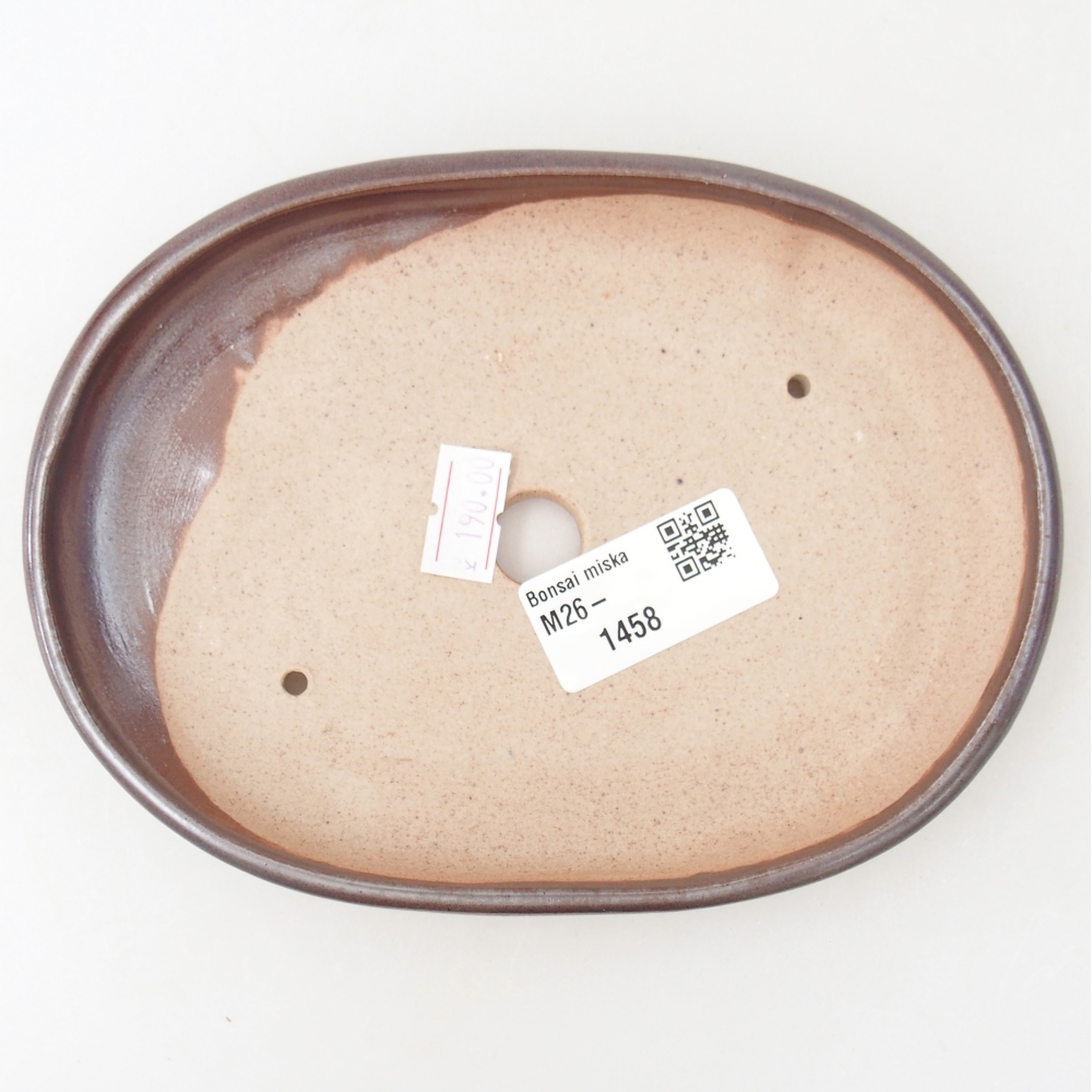 Ceramic bonsai bowl 17 x 12,5 x 2 cm, brown