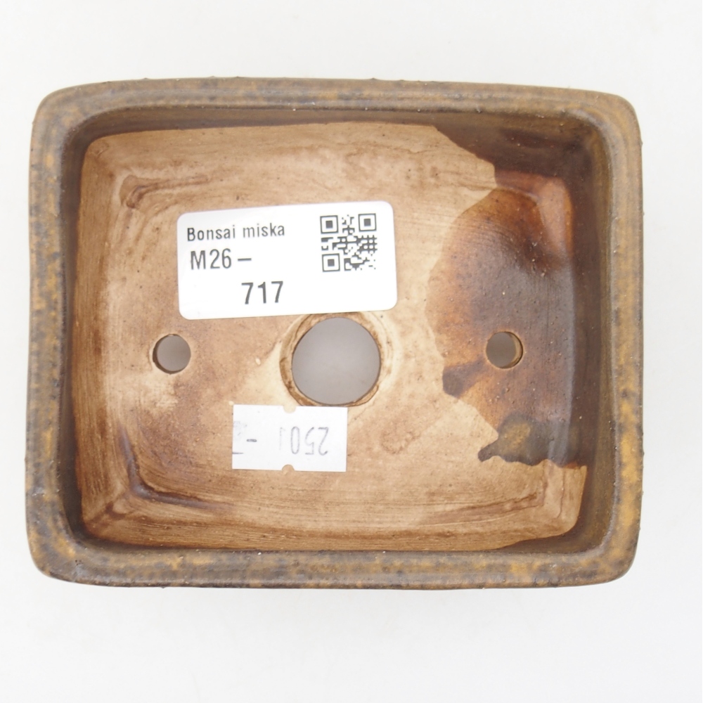 Ceramic bonsai bowl 10 x 8 x 4 cm, brown