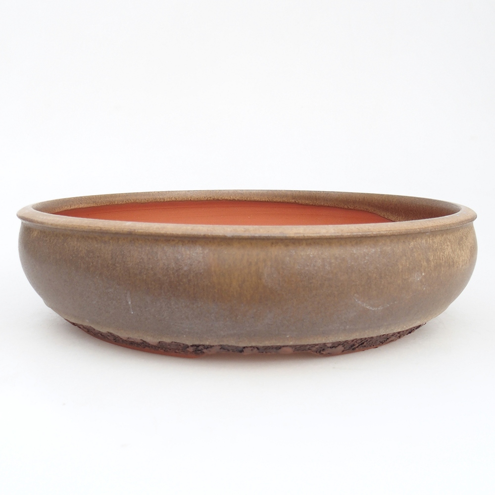 Ceramic bonsai bowl 25 x 25 x 6,5 cm, brown