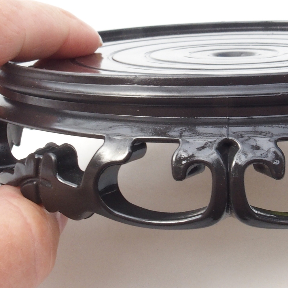 Bonsai table plastic round 14,5 x 14,5 x 4 cm, color black