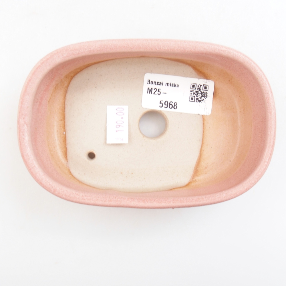 Ceramic bonsai bowl 13 x 9 x 4 cm, color pink