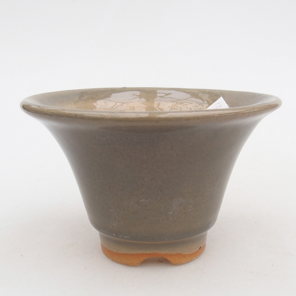 Ceramic bonsai bowl 10,5 x 10,5 x 7 cm, grey