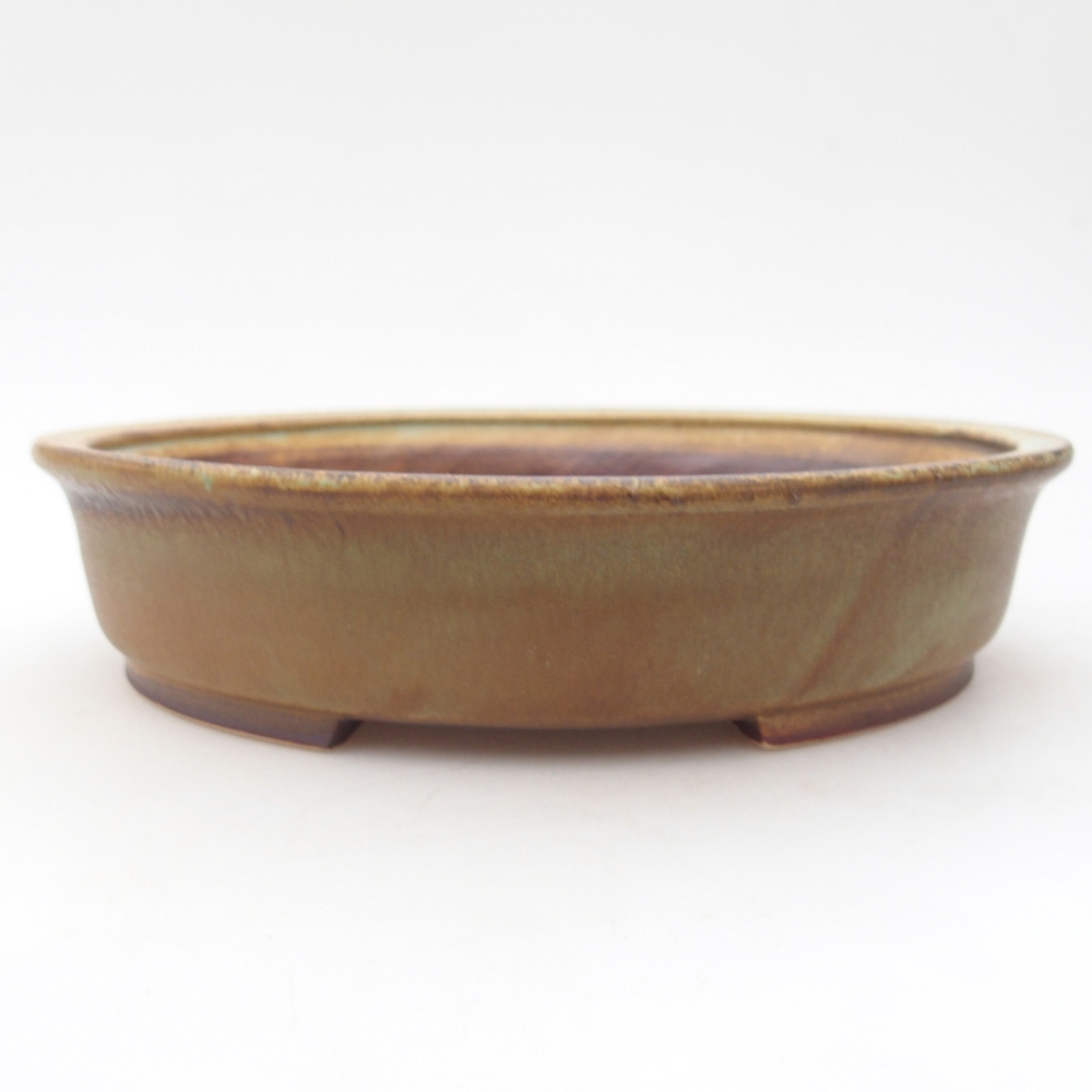 Ceramic bonsai bowl 21 x 19 x 8 cm, green