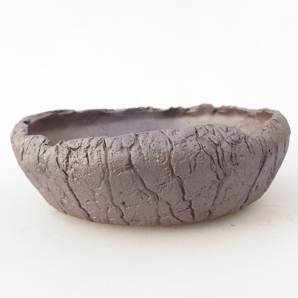 Ceramic bonsai bowl 16 x 16 x 5 cm, metal colour