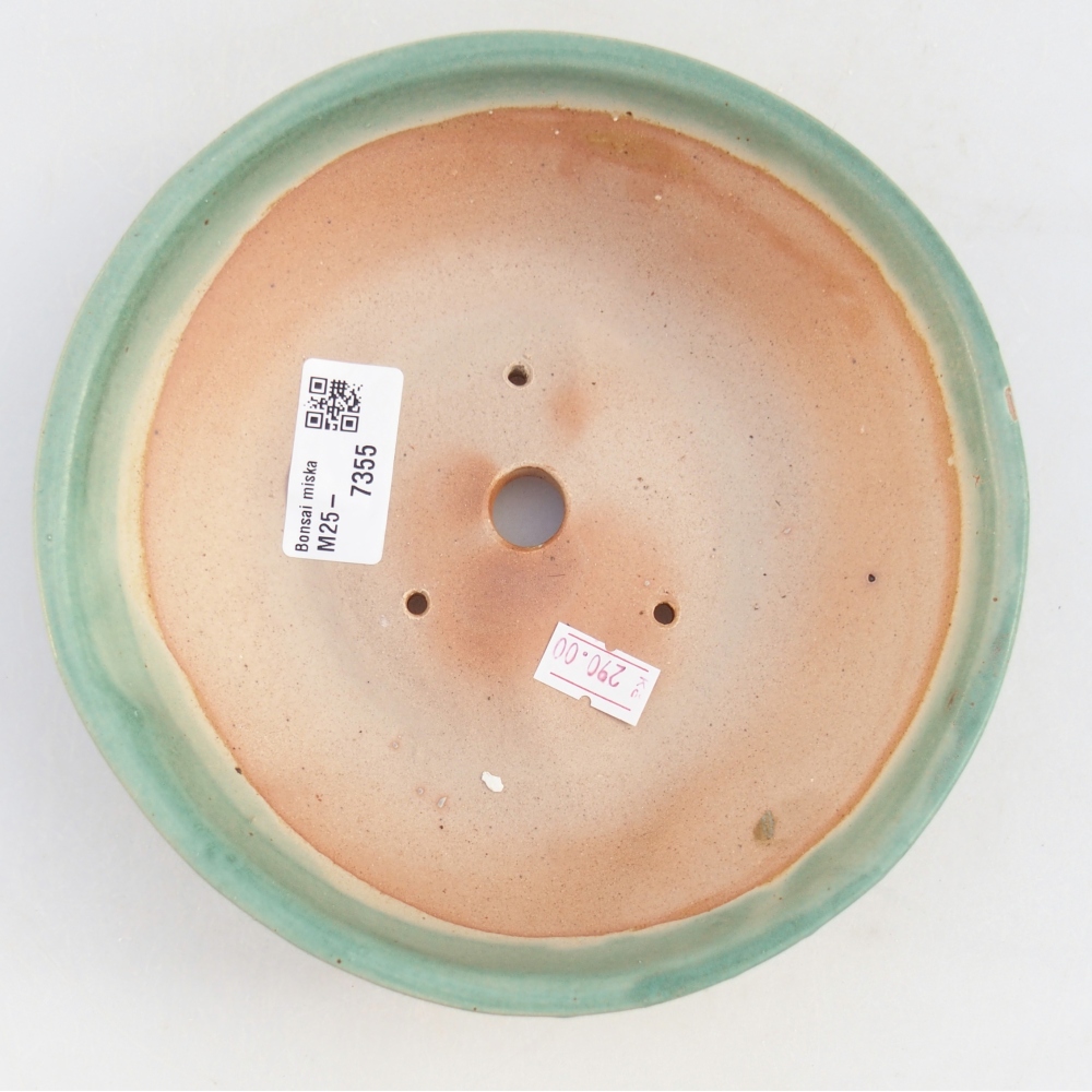 Ceramic bonsai bowl 17,5 x 17,5 x 5 cm, green