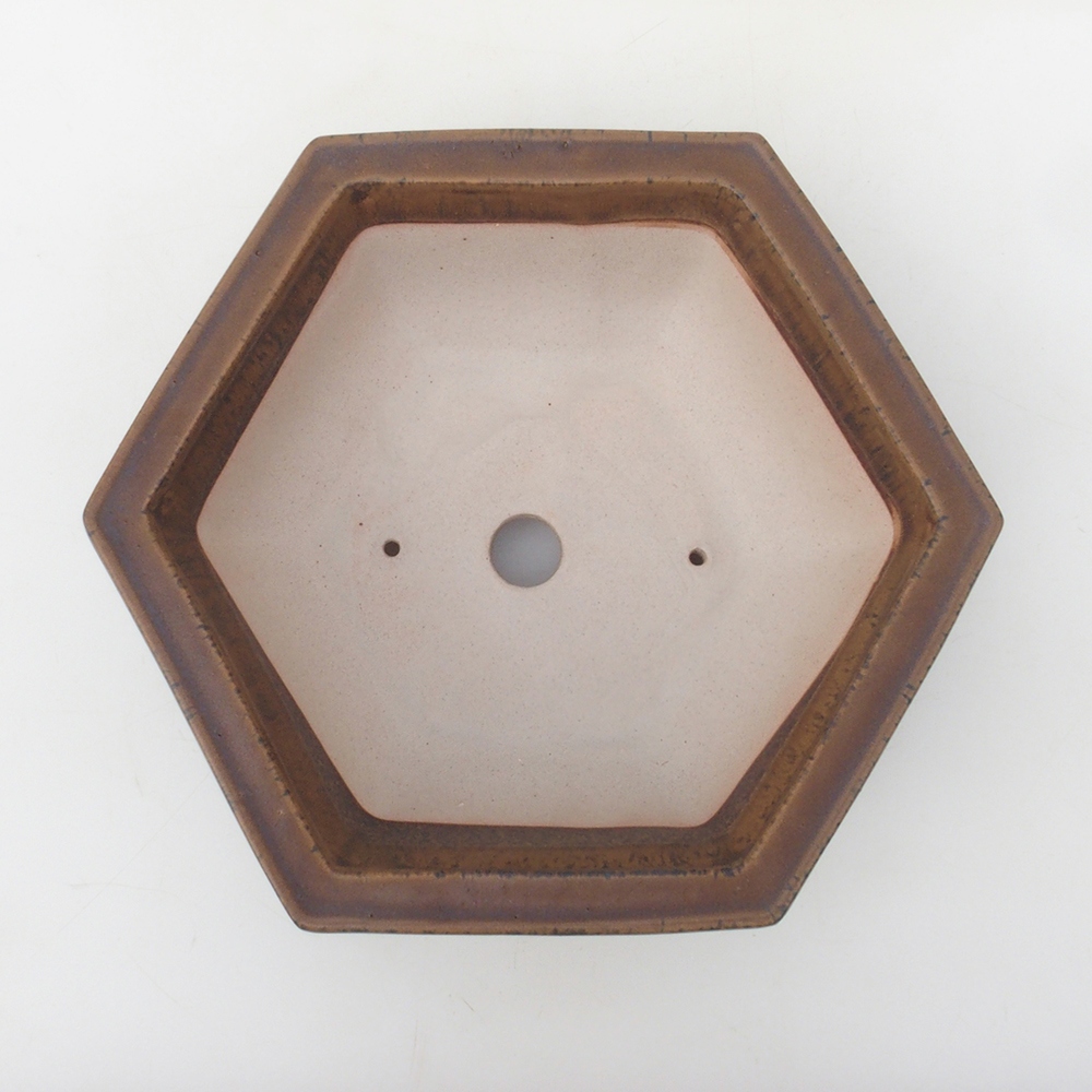 Bonsai bowl H05 - 19 x 21.5 x 7 cm. - brown