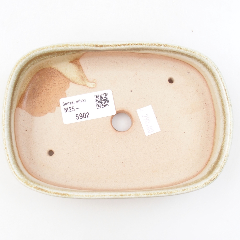 Ceramic bonsai bowl 16 x 11 x 3,5 cm, color green