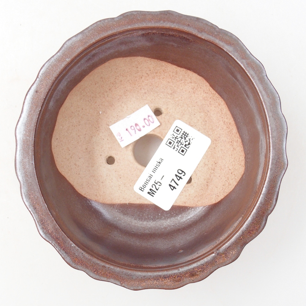 Ceramic bonsai bowl 11 x 11 x 5 cm, color brown