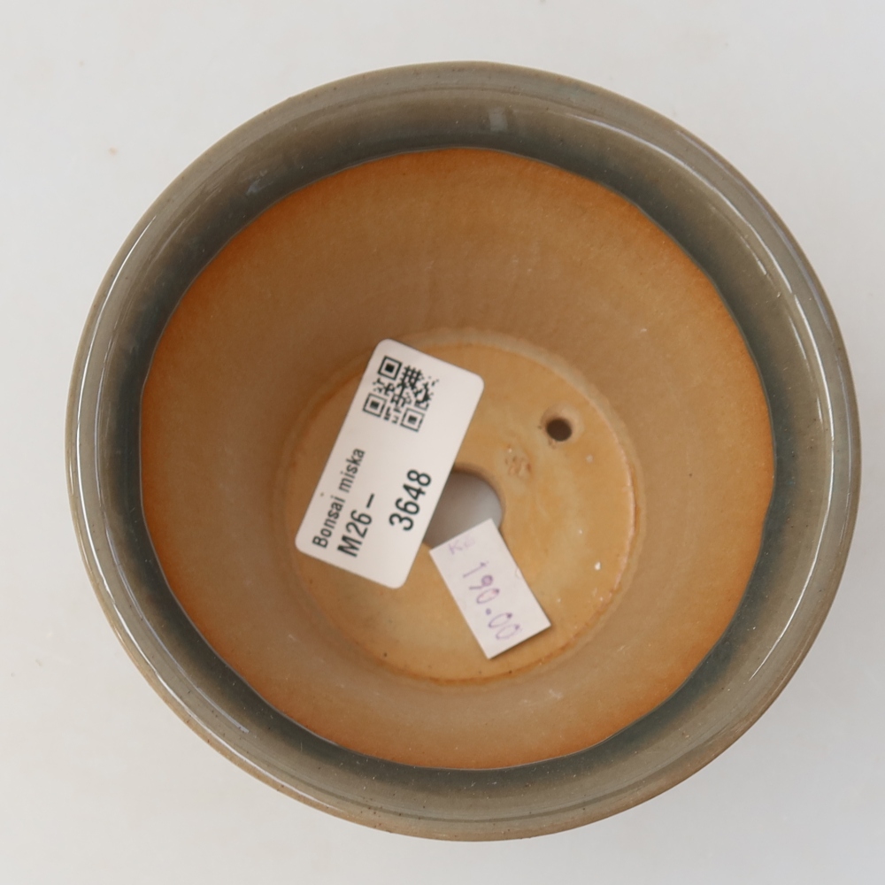 Ceramic bonsai pot, 11 x 11 x 7 cm, gray